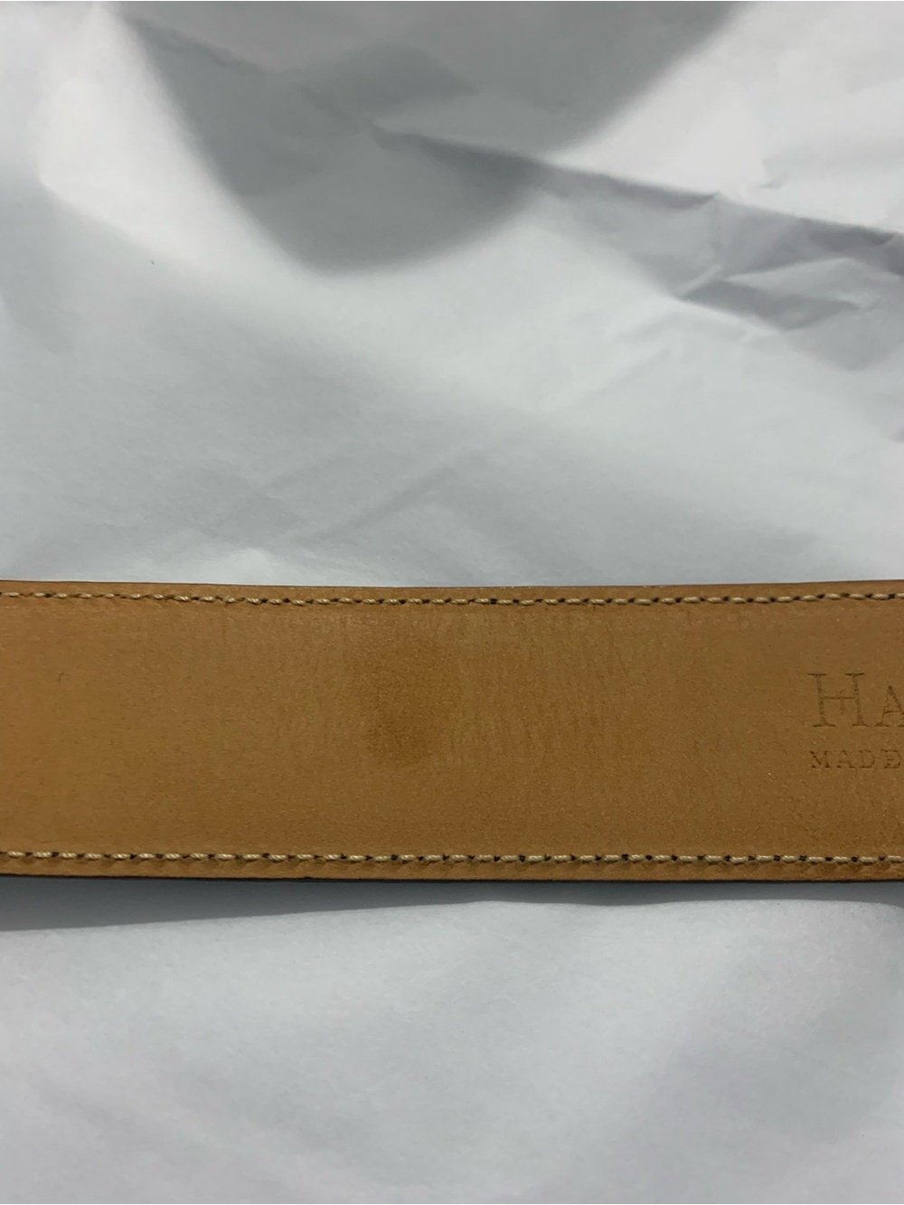 Harold's Powell Black Leather Belt with Bamboo-Style Buckle - Picture 13 of 16